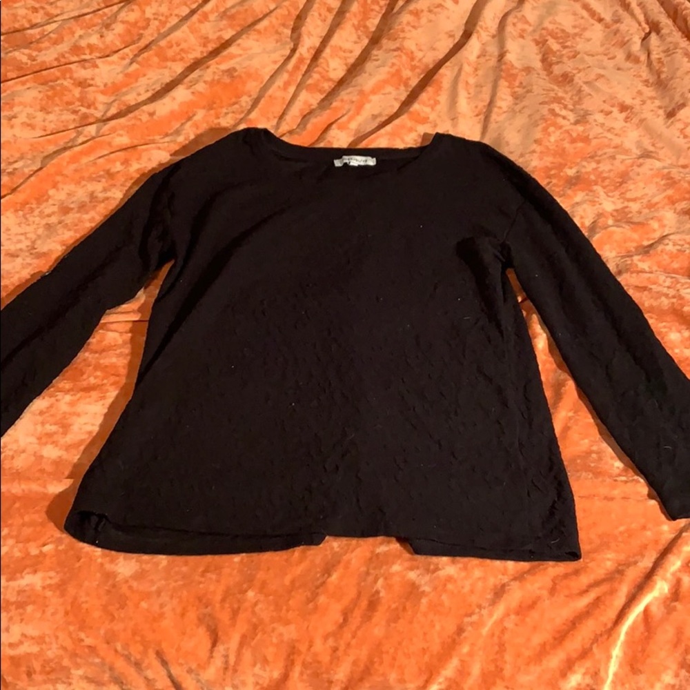 Rose & olive long sleeve black shirt buttons